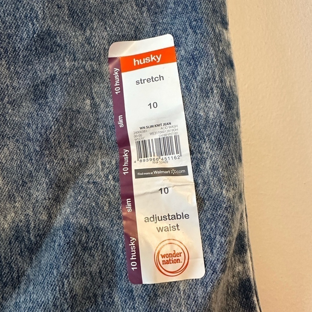 Boys Wonder Nation Jeans 10 husky nwt - Picture 2 of 3